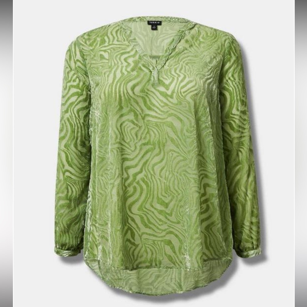 Torrid Velvet Burnout Pullover Long Sleeve Blouse